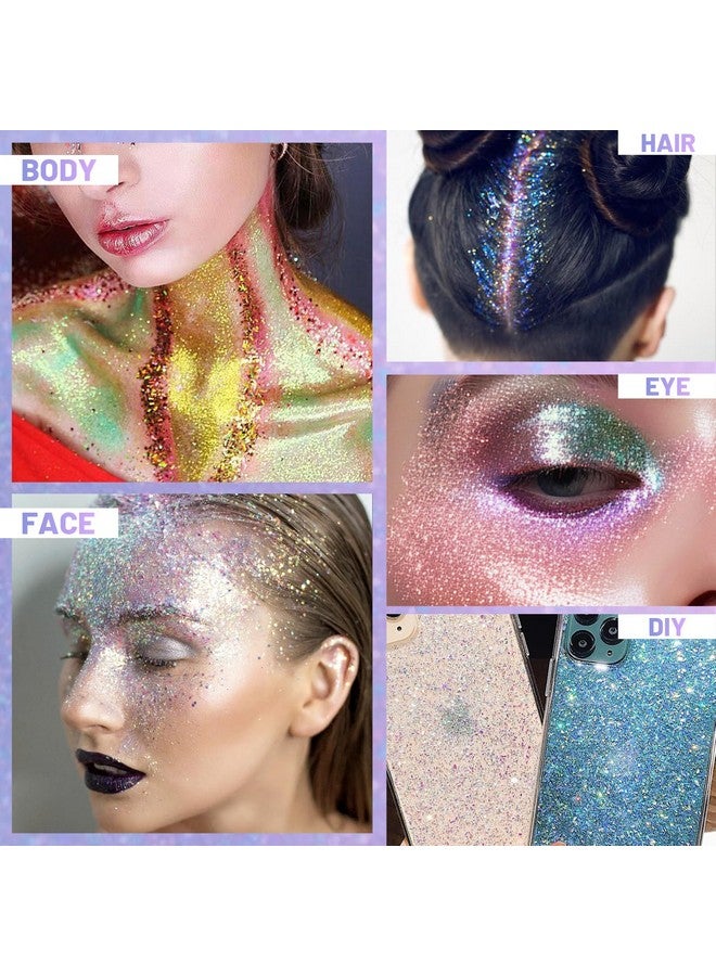 Body Glitter Gel Rollon Face Glitter For Mermaid Makeup Festival Rave Accessories Holographic Hair Glitter Gelbody Shimmer Halloween Makeup For Rave Party (Sparkling Pink)