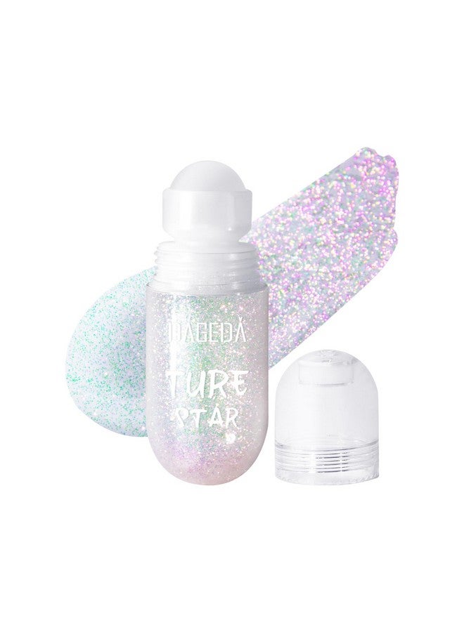 Body Glitter Gel Rollon Face Glitter For Mermaid Makeup Festival Rave Accessories Holographic Hair Glitter Gelbody Shimmer Halloween Makeup For Rave Party (Sparkling Pink)