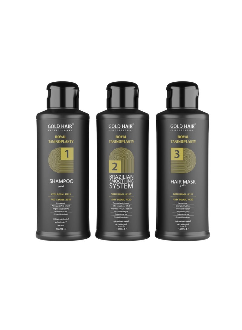 Gold Hair Royal Taninoplasty Protein Kit (3X100ML)