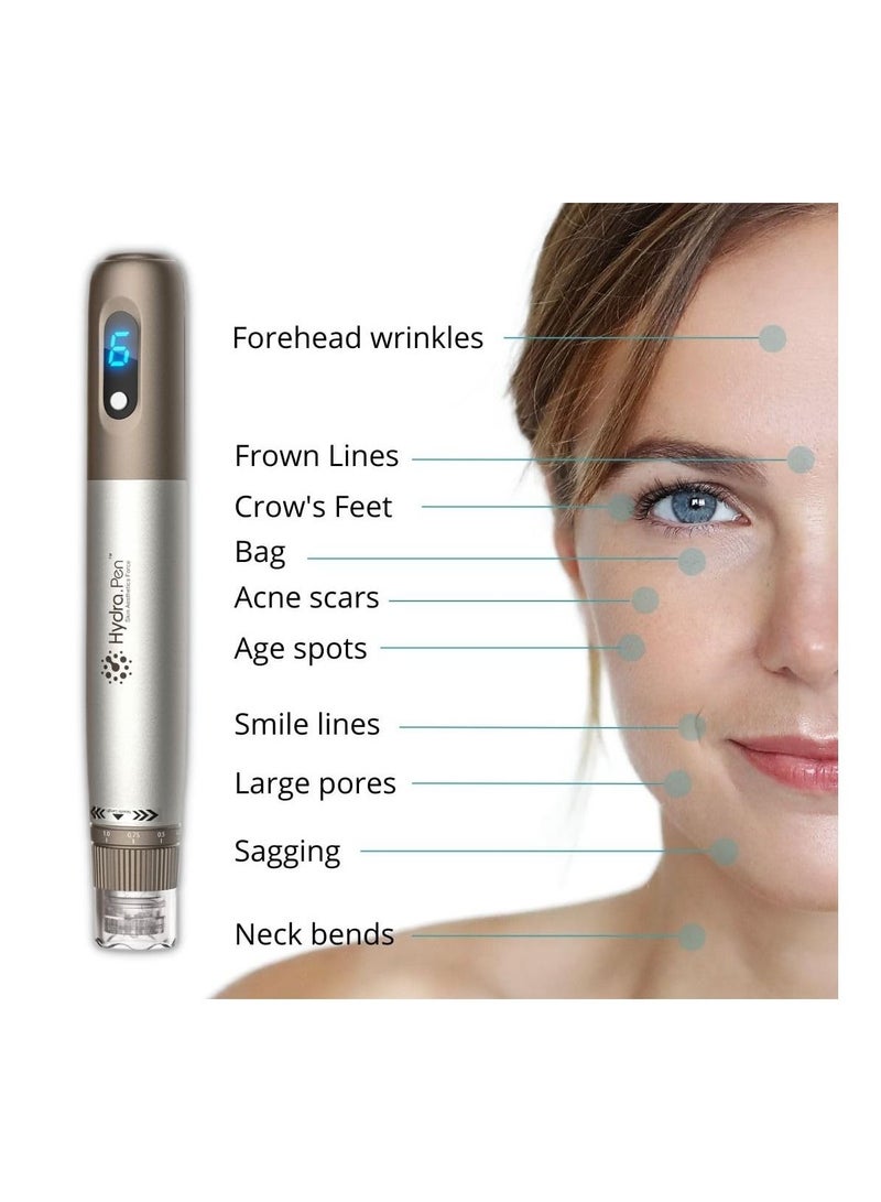 Dr.Pen H3 Hydra Pen Microneedling Pen: Professional Automatic Serum Wireless Microneedling with 12 Cartridges - Skin Pen for Face & Body & Hair Growth