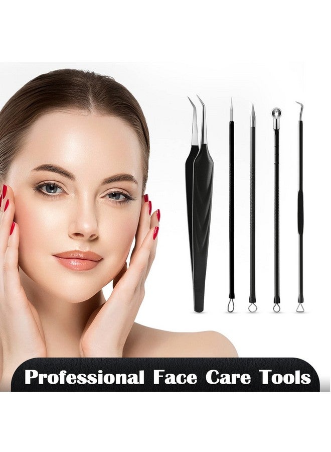 Blackhead And Acne Extractor Kit Professional Pimple Popper Tool Kit Acne Tweezers And Blackhead Remover Tools For Face 5 Pcs Surgical Extractor Pimple Popping Tools
