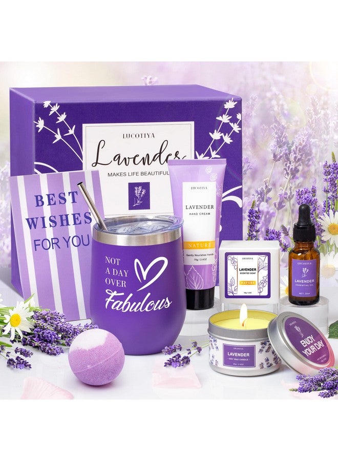 Birthday Gifts For Women Best Friends Spa Gifts Baskets For Female Unique Bath And Body Works Gifts Set Lavender Self Care Gifts Purple Relaxing Inspirational Gifts For Mom Grandma Teacher