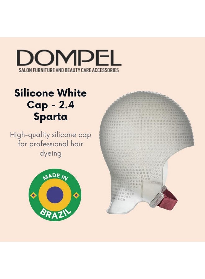 Sparta 2.4K Silicone Highlight Hair Cap Color White Perfect Highlights 2400 Strategically Positioned Holes Curved Design For A Perfect Fit Reusable Silicone Cap With Metal Needle