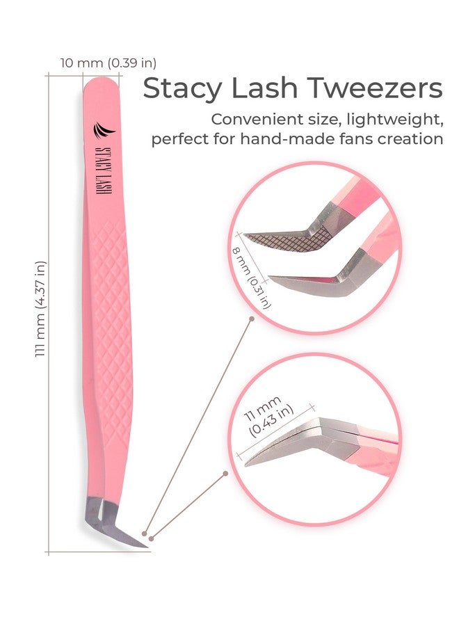 Eyelash Extension Tweezersprecision Tool For Premade Fans & Volume Extensionscurved Tipfalse Lashes Supplies