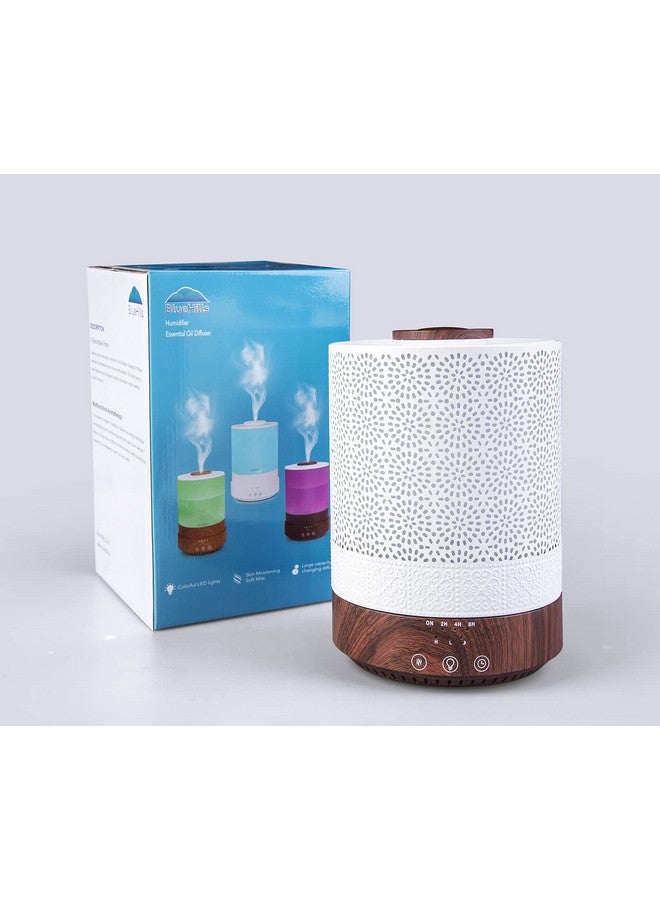 2500 Ml Xl Essential Oil Diffuser For Large Room Aroma Humidifier Home Decor Bed Baby Room Big Huge 2.5 L Capacity Long Run Color Lights Decorative Design High Mist Dark Wood Grain F004