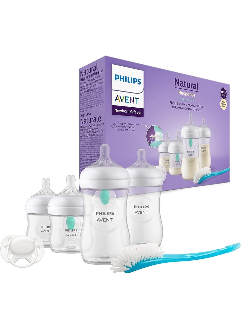Airfree Vent Baby Bottle Newborn Gift Set 4 Baby Milk Bottles With Airfree Vent Ultrasoft Pacifier And Bottle Brush Babies