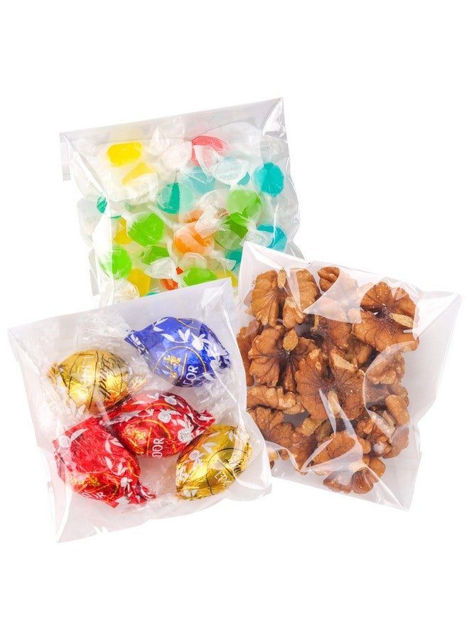 Self Sealing Cellophane Bags Clear Cookie Bags For Gift Giving Treat Bags For Packaging Cookiescandygifts(100 Pack4X4 Inch)