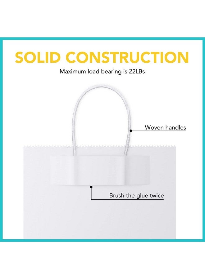 Gift Bags White Paper Bags 50Pcs 16X6X12 Inches Kraft Paper Bags With Handles Bulkshopping Bags For Grocery Merchandiselarge Recycled Paper Bagsretail Bags For Small Business