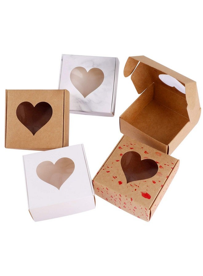 20 Pack Heart Candy Boxes Mini Kraft Paper Gifts Wrapping Box Valentine'S Day Wedding Bridal Shower Birthday Party Cookie Sweet Jewelry Small Presents Box