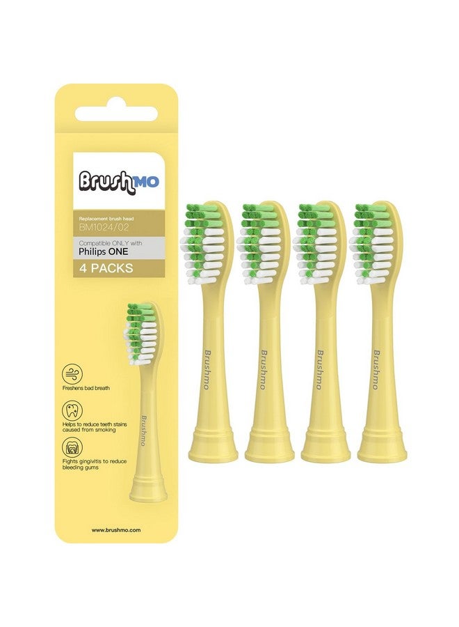 Replacement Toothbrush Heads Compatible With Philips Sonicare One Toothbrush For Hy1100 Mango Bh102202 Brush Head (Mango) 4 Pack