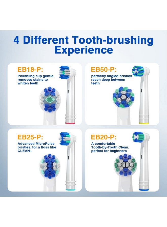 Replacement Brush Heads For Oral B 16 Pcs Toothbrush Replacement Heads Compatible With Oral B Pro1000 Pro3000 Pro5000 Pro7000 Includes 4 Floss 4 Cross 4 Precision & 4 Whitening Brush Heads