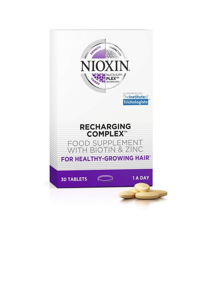 Recharging Complex Daily Vitamin For Healthy Hair Nails And Skin Biotin Zinc & Iron Nongmo & Gluten Free 30 Count