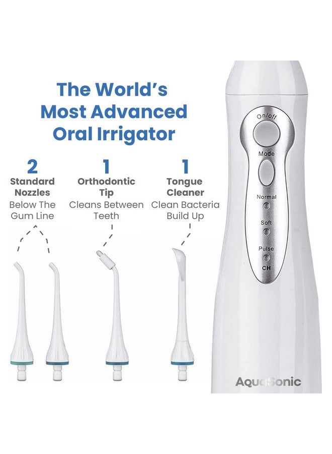 Home Dental Center Rechargeable Power Toothbrush & Smart Water Flosser Complete Family Oral Care System 10 Attachments And Tips Included Various Modes & Timers (White)