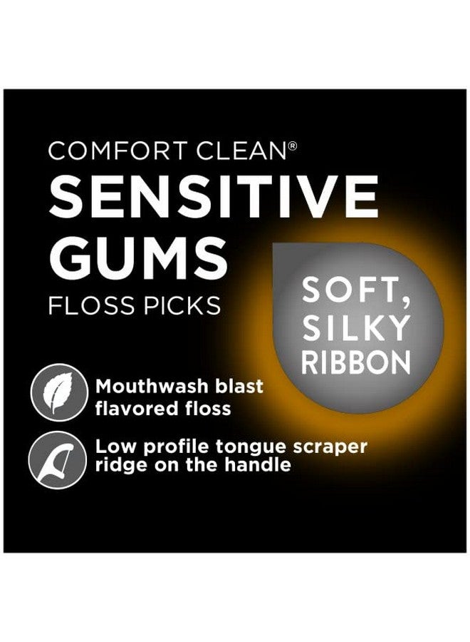 Comfort Clean Sensitive Gums Floss Picks Soft & Silky Ribbon 90 Count (Pack Of 4)