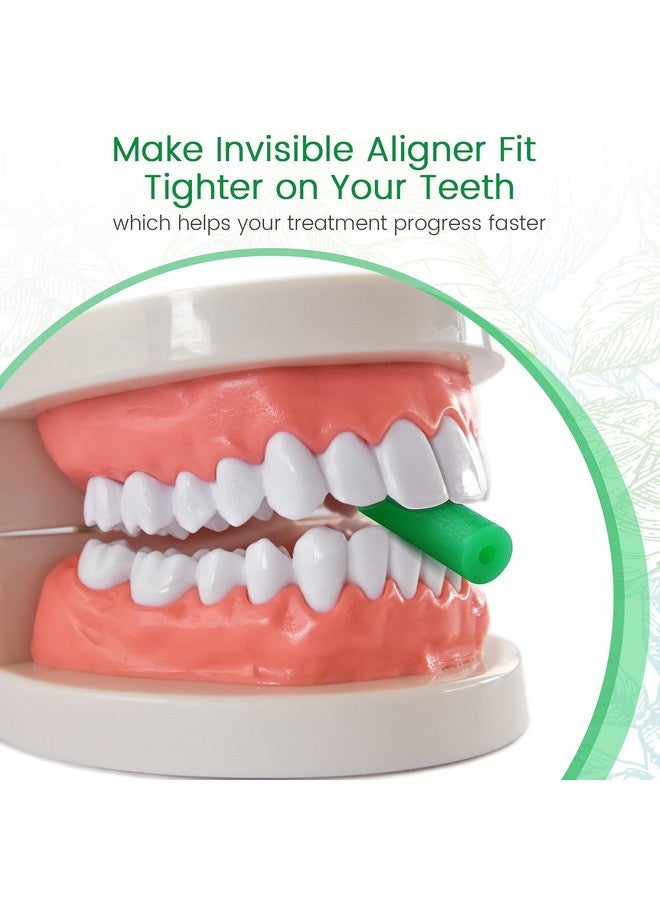 Aligner Chewies For Invisalign Aligners Mint Scented (20 Pcs Green) And 2 Aligner Removal Tools