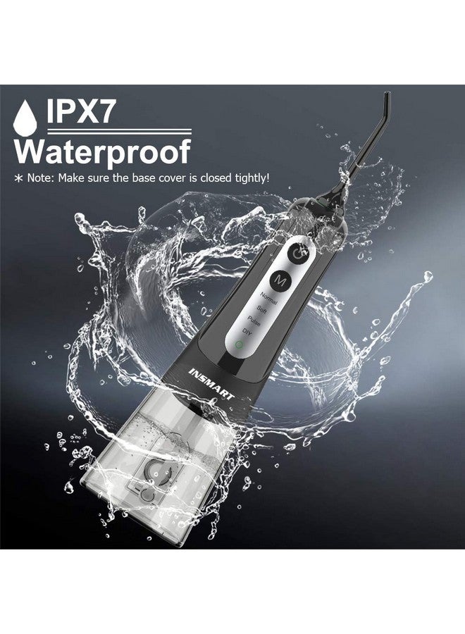 S Water Dental Flosser Teeth Cleaner Insmart Professional 300Ml Tank Diy Mode Usb Rechargeable Dental Oral Irrigator For Home And Travel Ipx7 Waterproof 4 Modes Irrigate For Oral Care Black