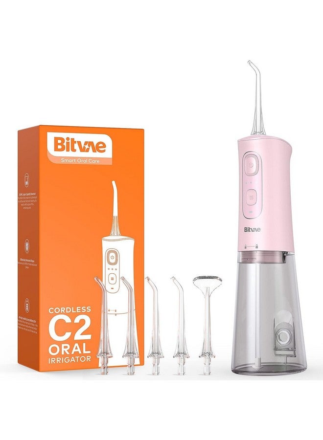 Water Flosser Teeth Picks Cordless Portable Oral Irrigator Powerful And Rechargeable Water Flosser For Teeth Brace Care Ipx7 Waterproof Water Dental Picks For Cleaning Quartz Pink