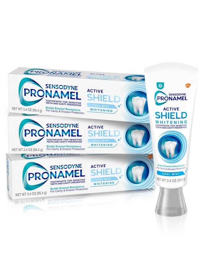 Active Shield Whitening Enamel Toothpaste Cool Mint 3.4 Ounces X 3
