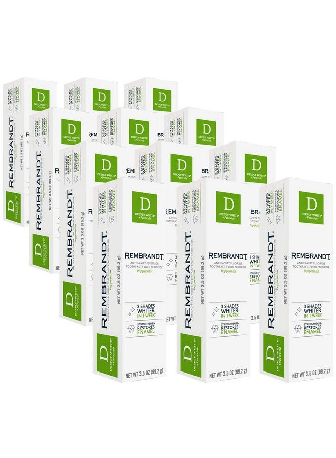Deeply White + Peroxide Whitening Toothpaste With Fluoride Removes Tough Stains Rehardens And Strengthens Enamel Peppermint Flavor 3.5 Ounce Pack Of 12