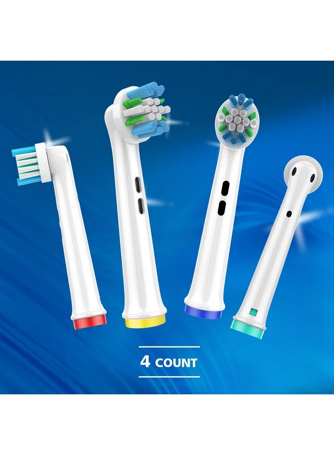 Replacement Brush Heads Compatible With Oralb Braun Electric Toothbrushes 4Pcs Refills For Vitality Round Heads Fit Oral B Model 3756 3757 3744 3765 3709 4729