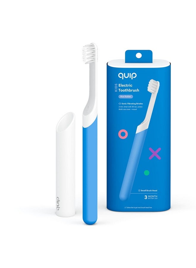 Kids Electric Toothbrush Sonic Toothbrush With Small Brush Head Travel Cover & Mirror Mount Soft Bristles Timer And Rubber Handle Blue