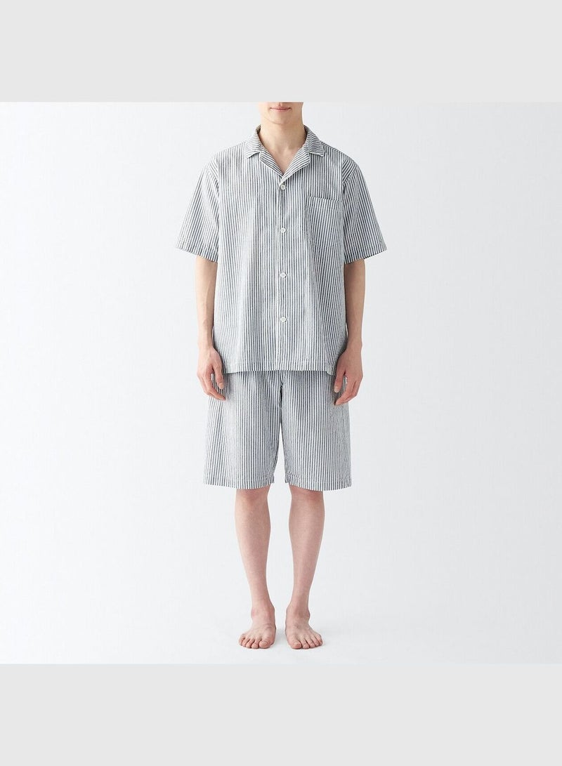 Side Seamless Sucker Short Sleeve Pajamas