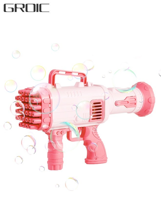 32-Hole Electric Bubble Machine, Rocket Bubble Maker Blower for Kids, Space Travel Rocket Launcher Automatic Bubble Gun Summer Toy Gift for Party Wedding Outdoor & Indoor Activity