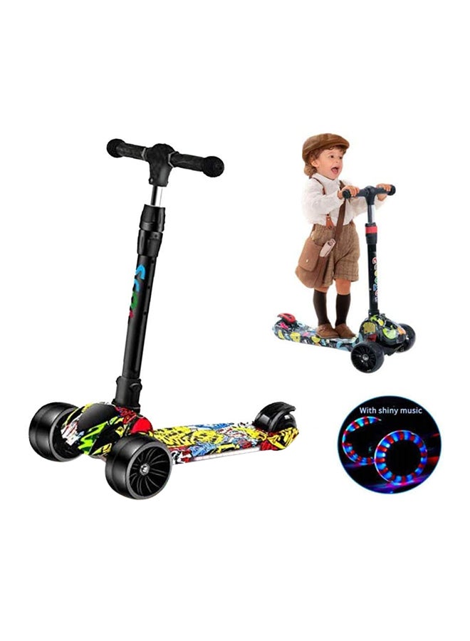 Kids Adjustable Height 3 Wheel Non-Toxic Foldable Scooter With Light-Up Wheels, 27x60x20cm