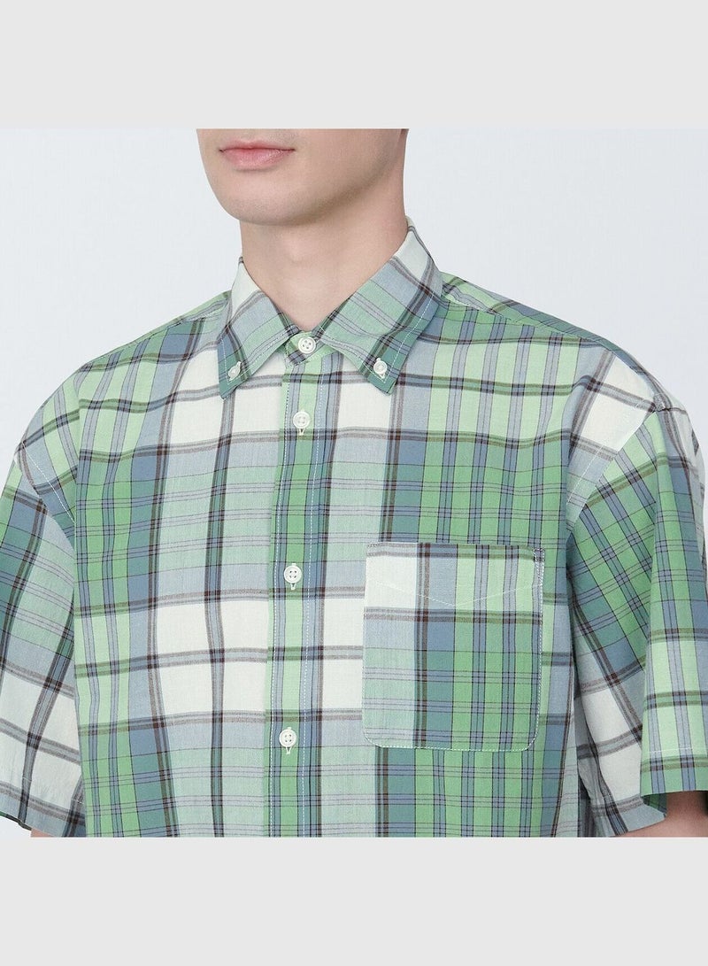 Madras Check Button Down Short Sleeve Shirt