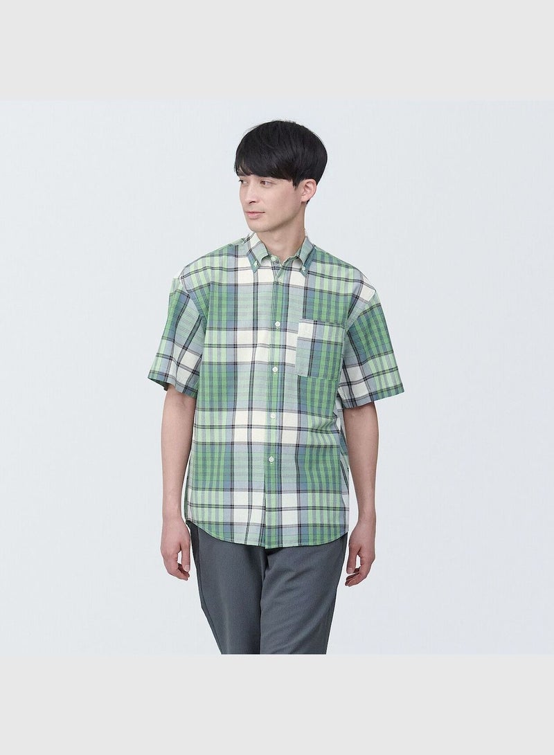 Madras Check Button Down Short Sleeve Shirt