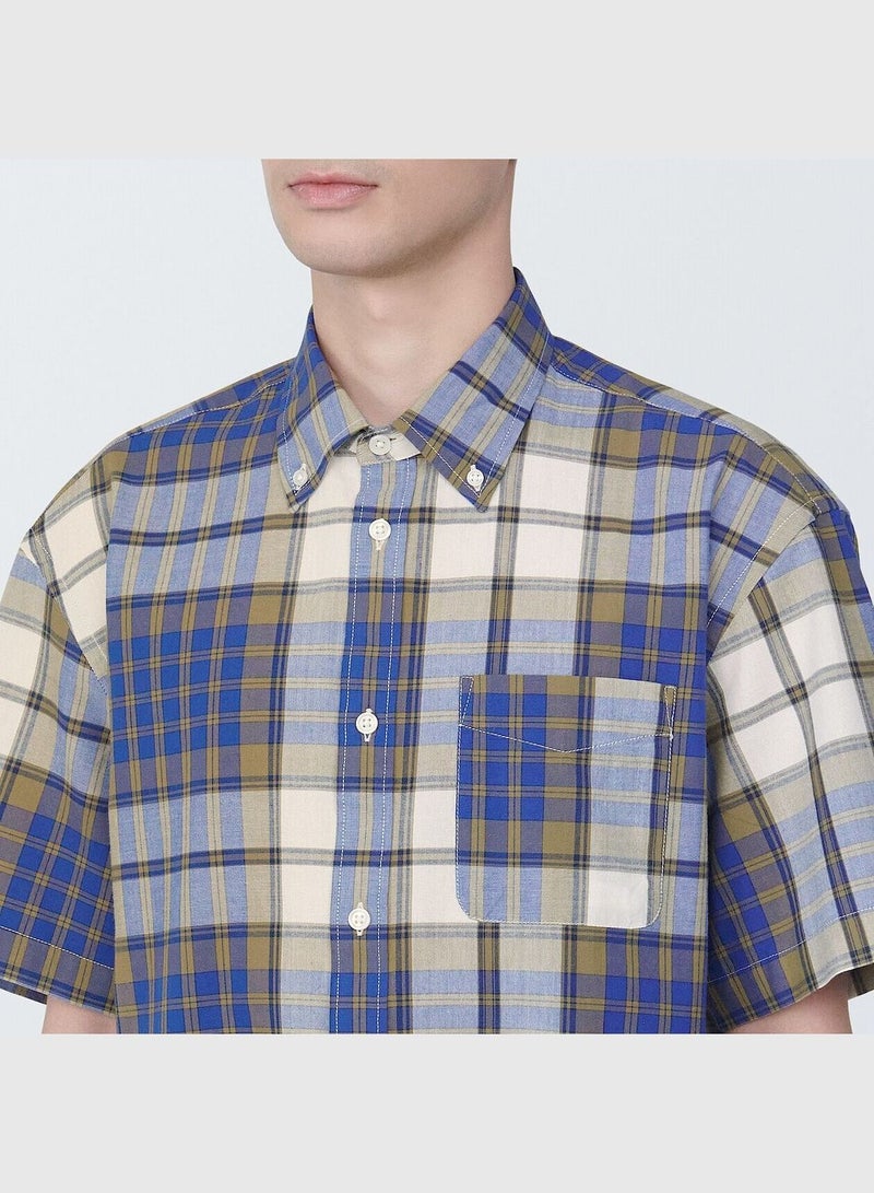 Madras Check Button Down Short Sleeve Shirt