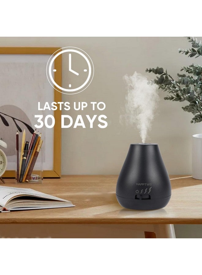 Waterless Essential Oil Diffuser 3 Adjustable Fog Levels Rechargeable Suitable For Bedrooms Bathrooms Pet Rooms Cars Black