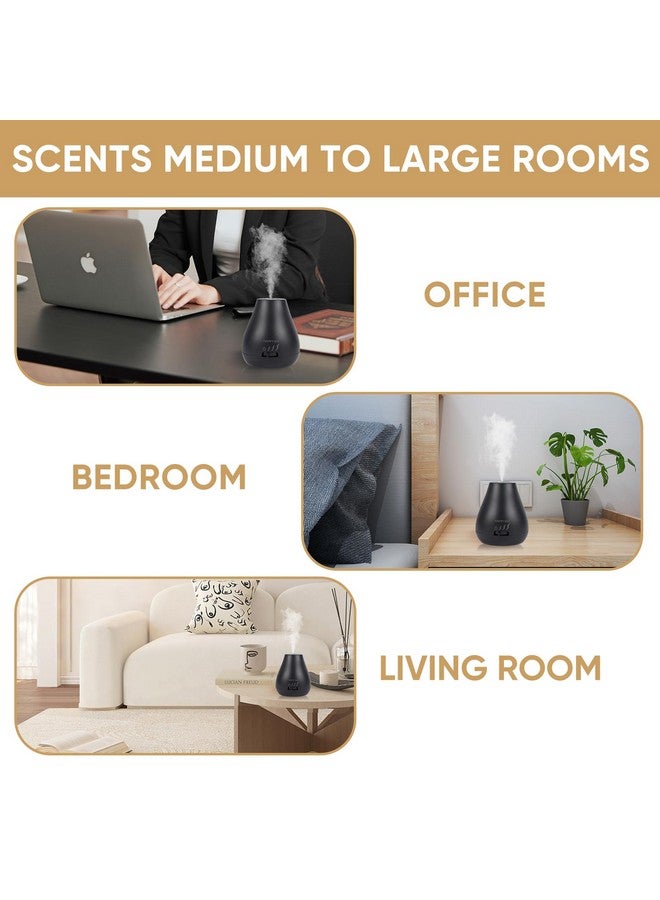 Waterless Essential Oil Diffuser 3 Adjustable Fog Levels Rechargeable Suitable For Bedrooms Bathrooms Pet Rooms Cars Black