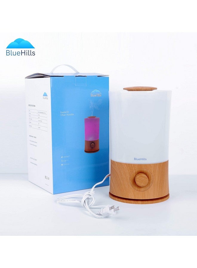 Premium 2000 Ml Xl Large Essential Oil Diffuser Aromatherapy Humidifier For Large Room Home 40 Hour Run Huge Coverage Area 2 Liter Extra Large Capacity Huge Diffuser Wood Grain E005