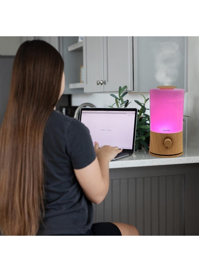 Premium 2000 Ml Xl Large Essential Oil Diffuser Aromatherapy Humidifier For Large Room Home 40 Hour Run Huge Coverage Area 2 Liter Extra Large Capacity Huge Diffuser Wood Grain E005