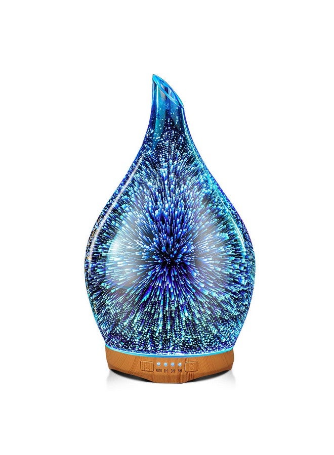 280Ml Essential Oil Diffuser 3D Handblown Glass Aroma Diffusor Aromatherapy Unltrasonic Cool Mist Deffuser 7 Color Changing Humidifier Waterless Shutoff Timer Function For Home Office