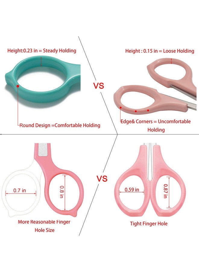 Stainless Steel Curved And Straight Eyebrow Grooming Scissor Set With Safety Cover For Trimming Shaping Eyelash Extensions Eyebrow