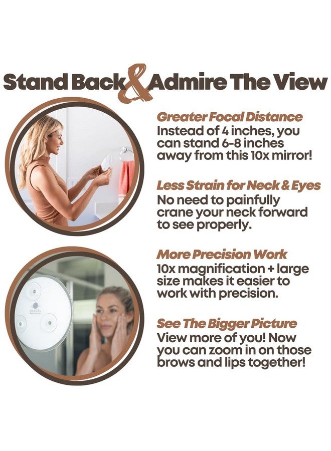 Magnifying Mirror With 3 Suction Cups 10X 9 Inch