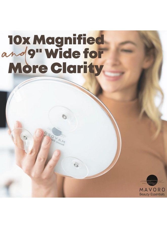 Magnifying Mirror With 3 Suction Cups 10X 9 Inch