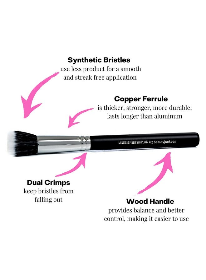 Small Stippling Brush Makeupbeauty Junkees Duo Fiber Stippling Brush Flat Concealer Brush Under Eye Stipple Brushes For Blending Foundation Blush Highlighting Contour Bronzer Synthetic