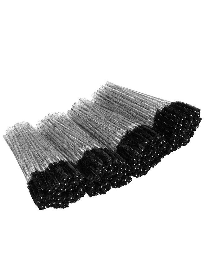 200Pcs Eyelash Brush Disposable Mascara Brush Wand For Lashes Spoolie Brushes Eyebrow Spoolie Eyelash Extension Supplies (Black)