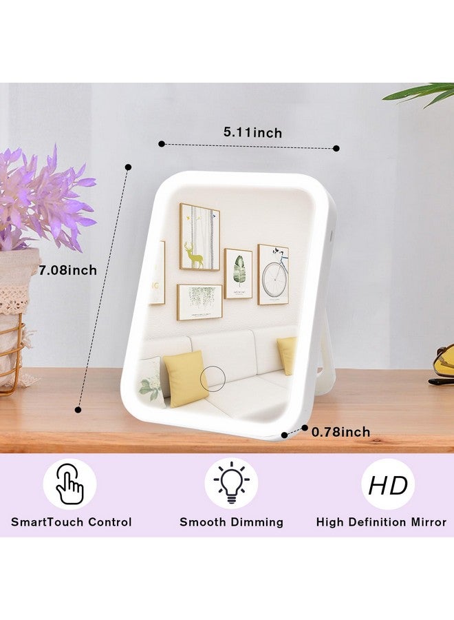 Makeup Mirror With Lights Lighted Vanity Mirror Dimmable Touch Screen Portable Travel Mirror With Ushaped Bracket Cosmetic Mirror With Lights For Makeup Desk Dressing Room