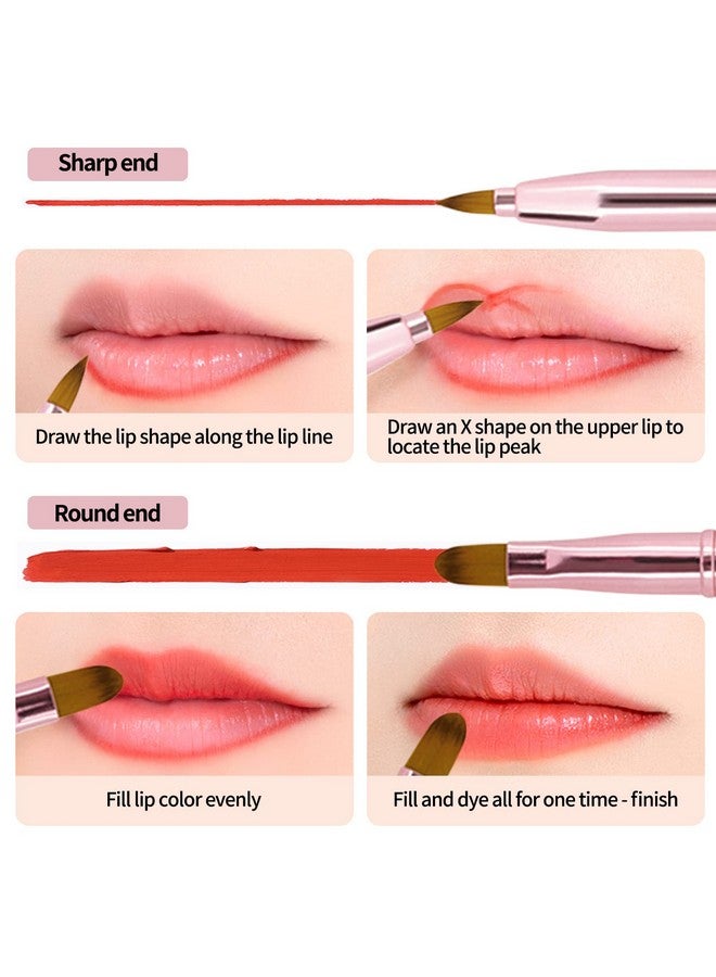 [2 Pack] Lip Brush For Lipstick Retractable Lip Brushes Dualended Makeup Brush For Lipstick Lip Gloss Include Lid