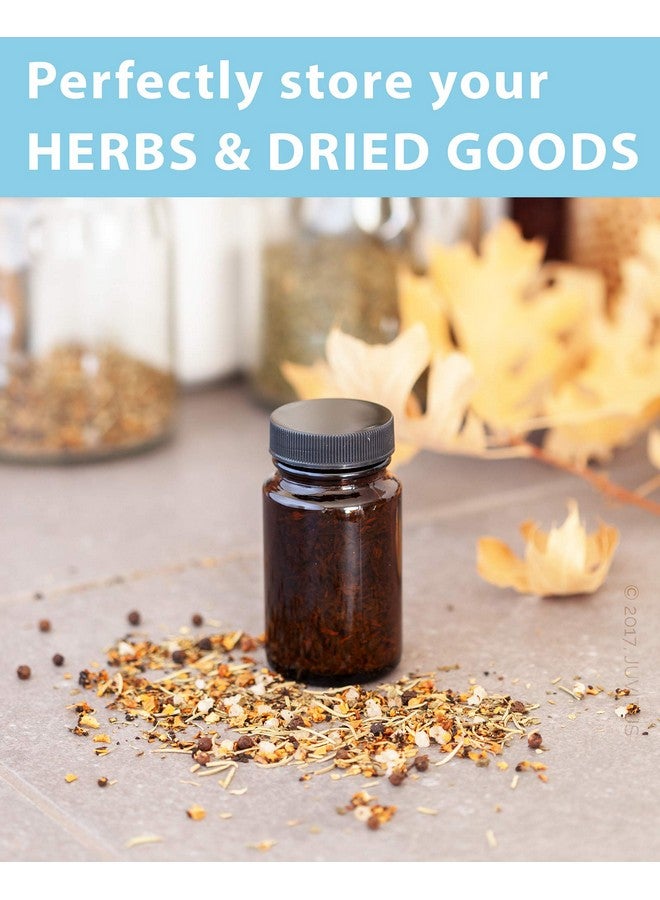 2.5 Oz75 Ml Amber Glass Packer Bottle With Black Ribbed Lid (24 Pack)