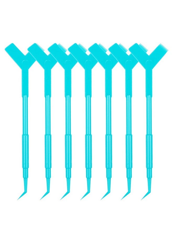 50 Pcs Y Shape Eyelash Brush Eyelash Lift Brush Makeup Beauty Tool For Lash Graft Brush Eyelash Extension Cleanup Supplies (Blue)