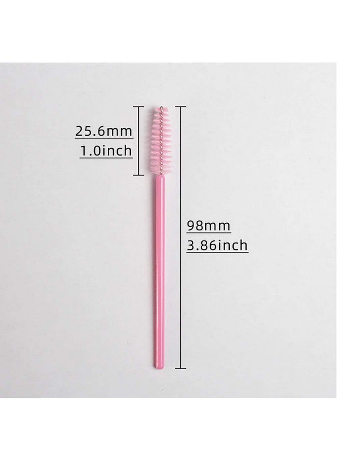 Eyelash Spoolie Brushes 100Pcs Mascara Wands Eyebrow Brush Cleaner Applicator Makeuptools False Eyelashes Extension (Pink100 Count)