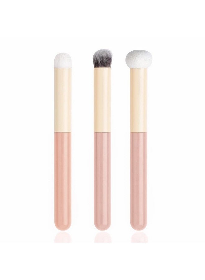 Concealer Brush Set By Goerti Angled Concealer Brushes For Under Eye Concealer Nose Contour Brush Small Sponge Blender Cover And Blend Imperfections Full Or Spot Coverage 3Pcs (Pink)