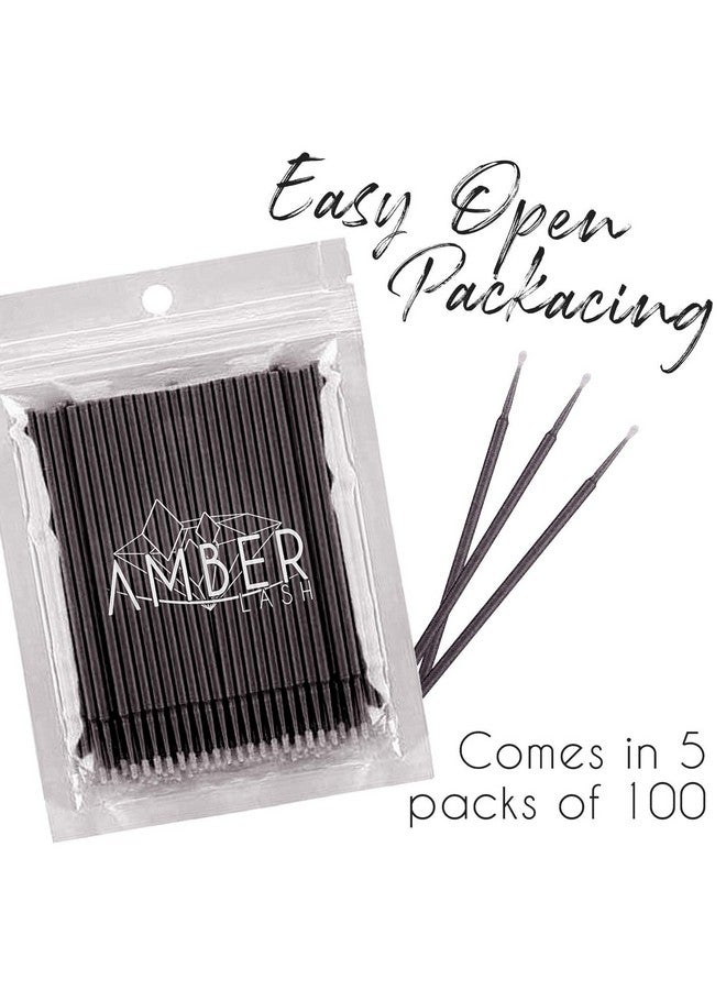 Micro Qtip Brush Applicators For Eyelash Extension And Makeup 500 Brushes (White)