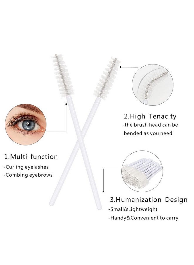 300 Pack Eyelash Mascara Wands Disposable Lash Brushes For Extensions Makeup Brush Applicators Tool Kit Whitewhite