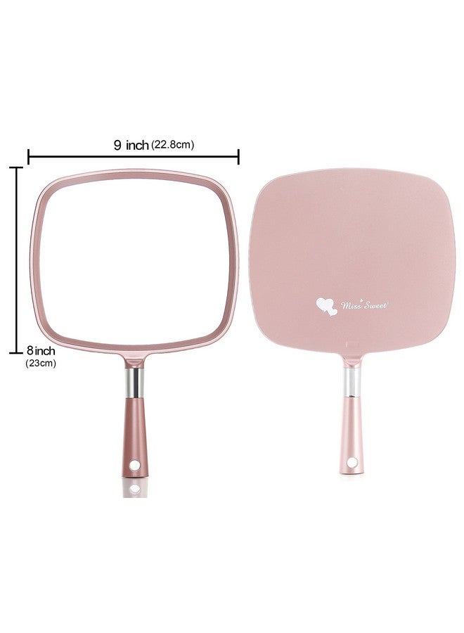 Handheld Mirror Makeup Mirror (Rose Gold)